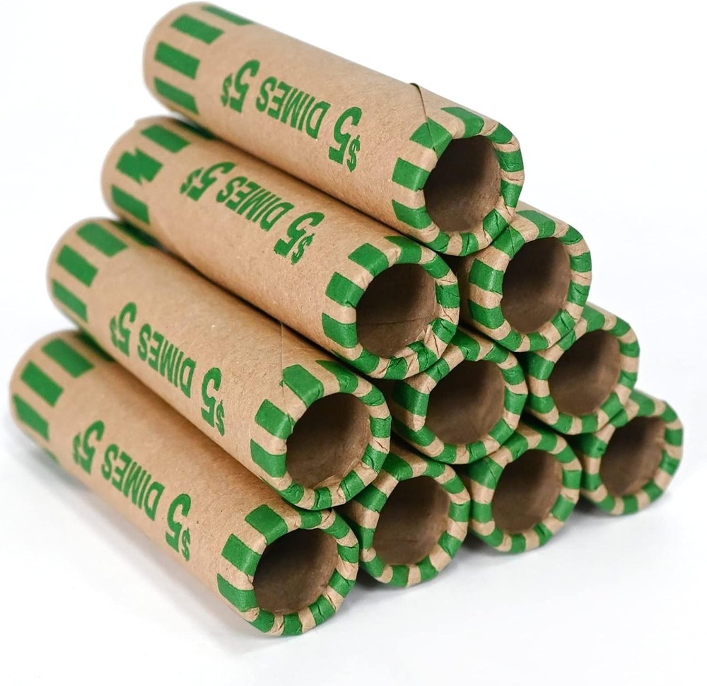 118 PCS Preformed Coin Wrappers Rolls-Dimes