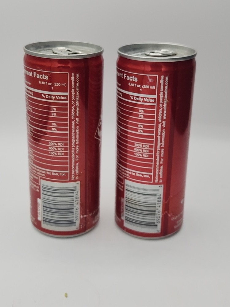 Cocaine Energy Drink Can 2x Bottom Opened Very Nice Banned