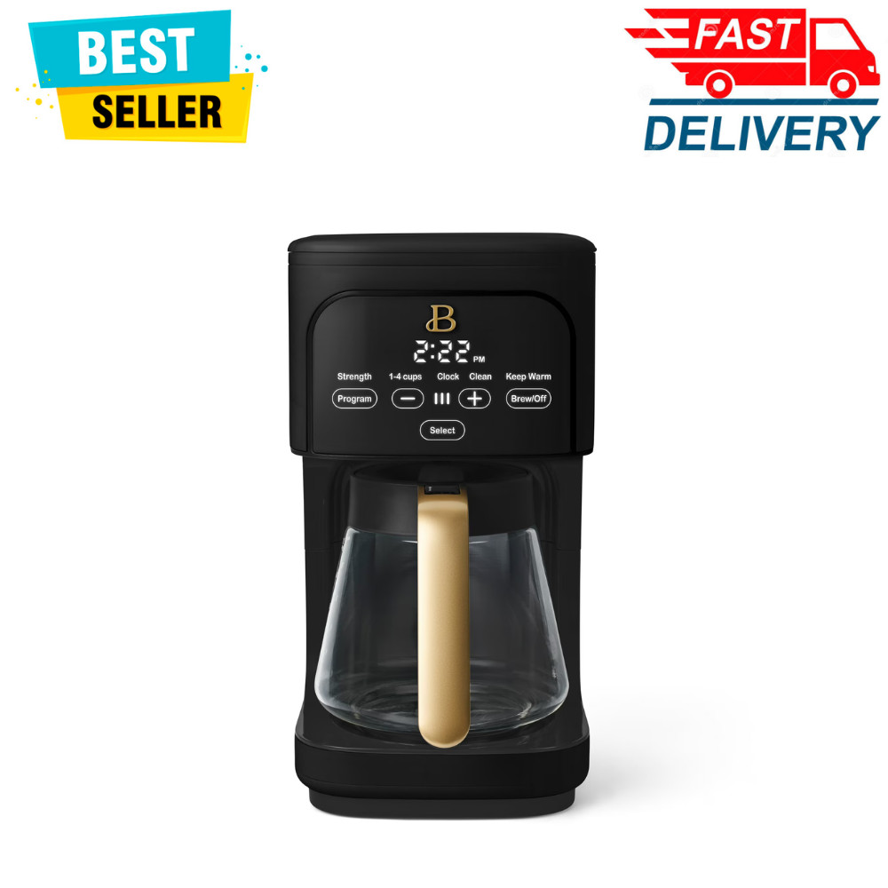Beautiful by Drew Barrymore 12-Cup Programmable Coffee Maker - Black Sesame NEW