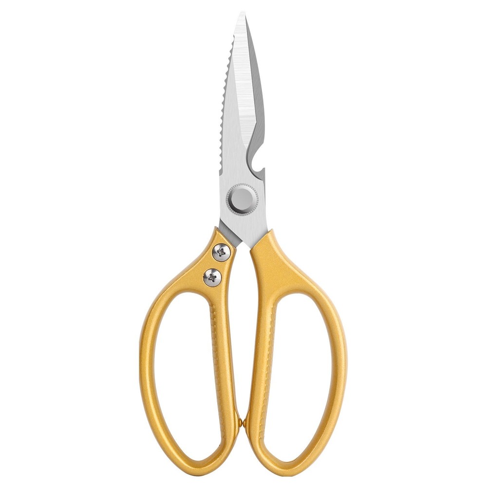 Multi-Function KITCHEN SCISSORS/SHEARS, Heavy Duty, JUMBO Size, GOLD Handle, SK5