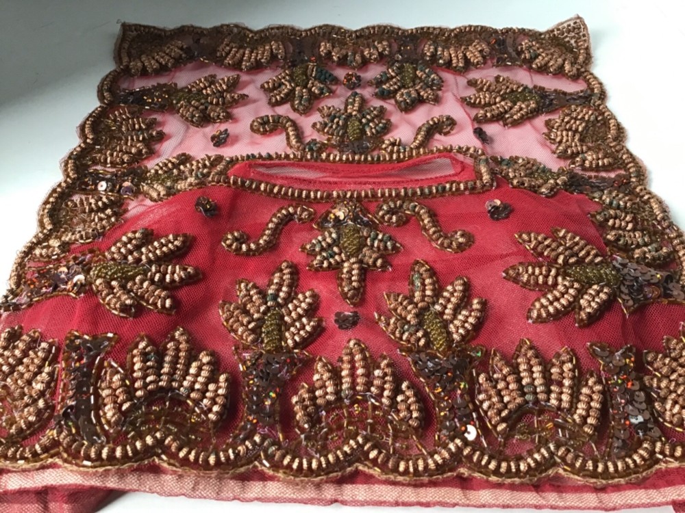 Vintage Hand Beaded Fabric Tissue Box Cover