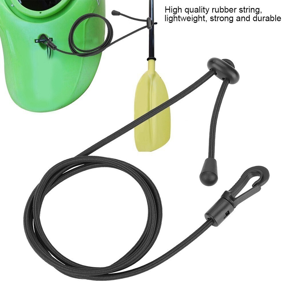 2PCS Durable Rubber String Elastic Boating Kayak Paddle Safety Rod Leash