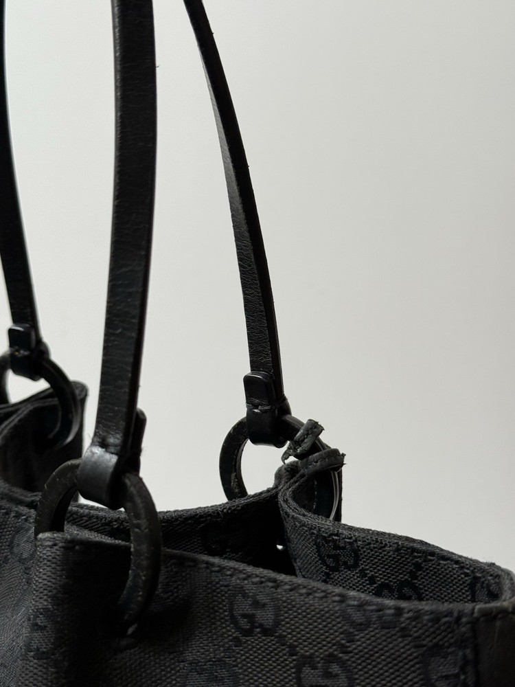Gucci GG Pattern Black Tote Bag With Pouch