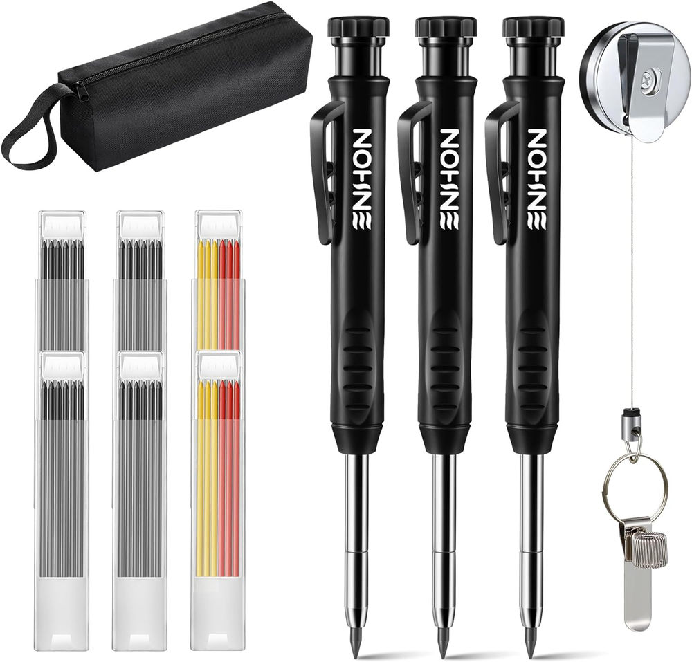 41-Piece Mechanical Carpenter Pencil Set with Sharpener & Refills in Canvas Case