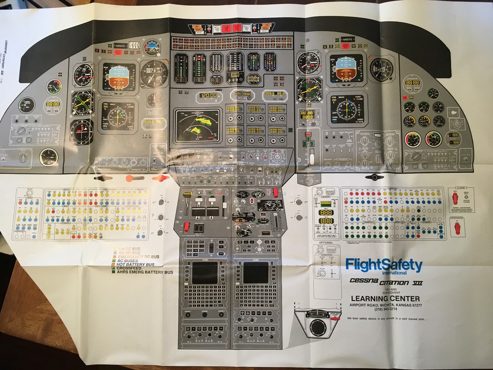 FlightSafety Citation VII Instrument Panel Poster