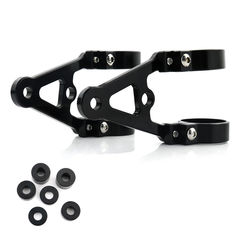 1 Pair 54mm Motorcycle Headlamp Bracket Front Fork Headlight Mount Holder Clamp