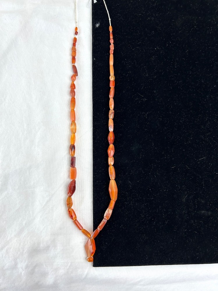 Ancient Bactrian Banded Agate and Carnelian Beads