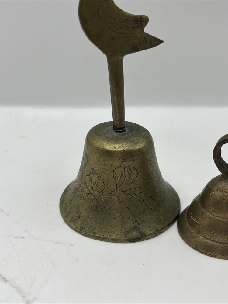 3 Brass Bells Sparrow, 4” Handle & 2” Bell