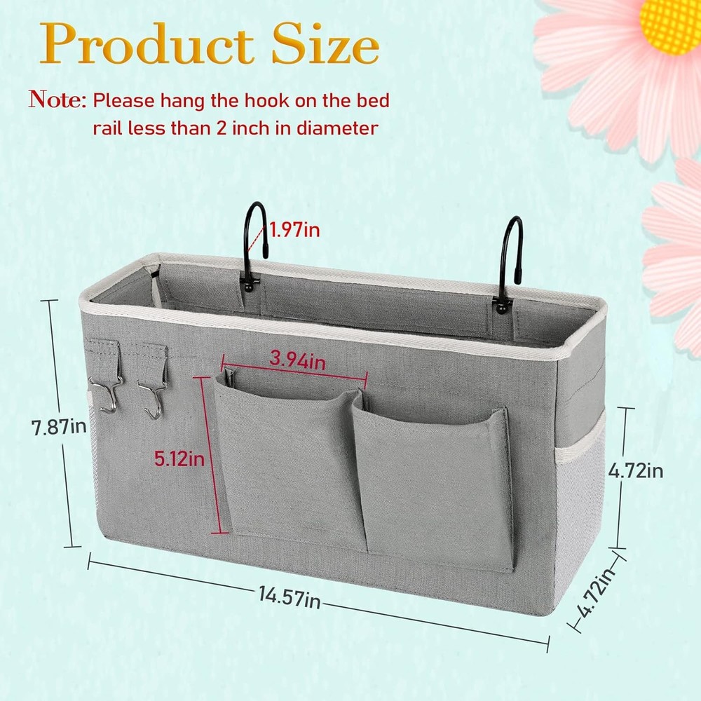 Bedside Storage Caddy Hanging Storage Bag Headboards Bunk Beds Dorm