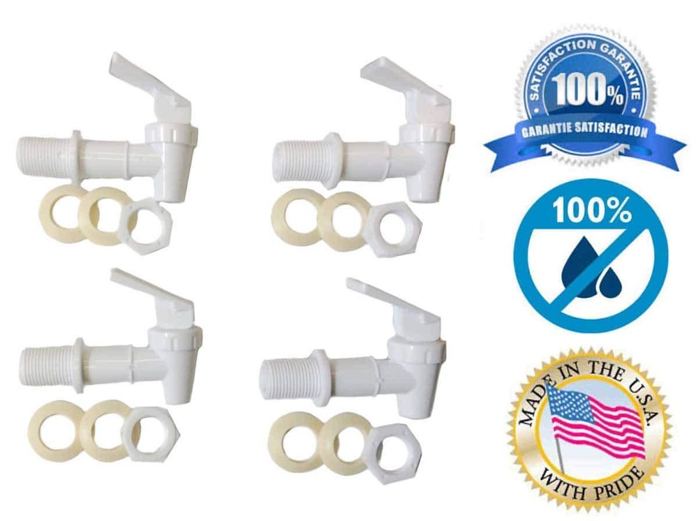 BPA Free Replacement Cooler Faucet Water Jug Ceramic Crock Spigot Spout - White