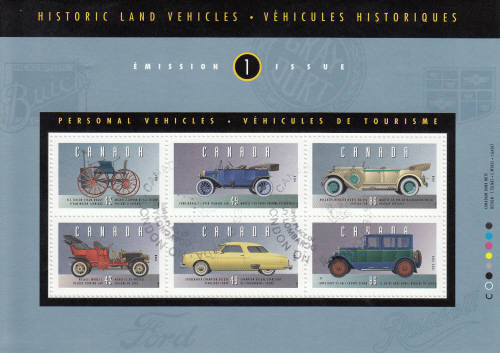 Canada 1993 Historic Vehicles Souvenir Sheet, #1490 Used