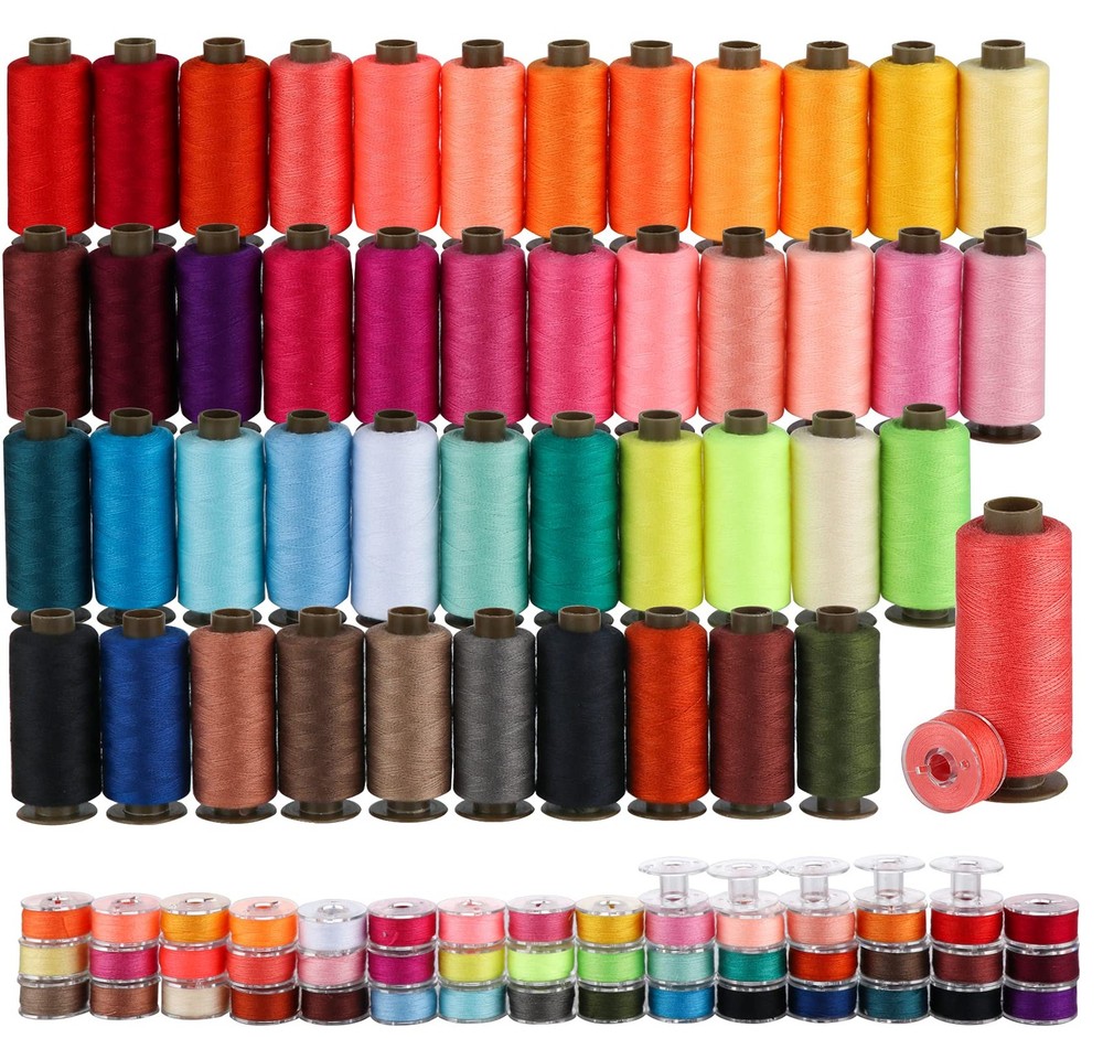 95Pcs Bobbins Sewing Thread Kits, 400 Yards Per Polyester Thread Spools with ...