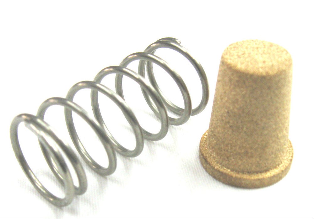 Fuel Filter, Billet inline cleanable element for 3/8" Barbed Show Polished Red
