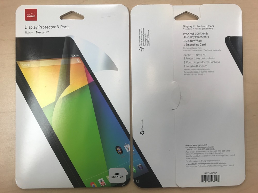 6-Pack Verizon Screen Protector for Nexus 7 (3-Pack X 2)