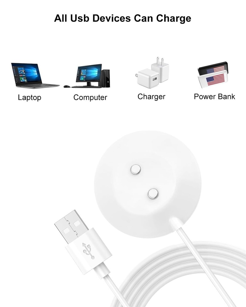 Rose Charger - Magnetic Replacement - Fast Charging USB 1PACK, White