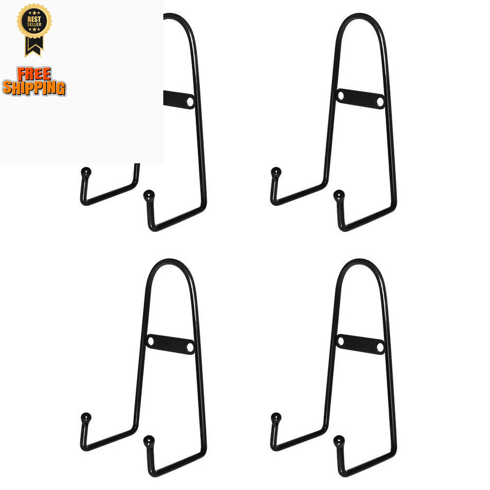 MOCOUM 4 Pack Wall Mount Plate Display Stands, Medium 6 inch, Black