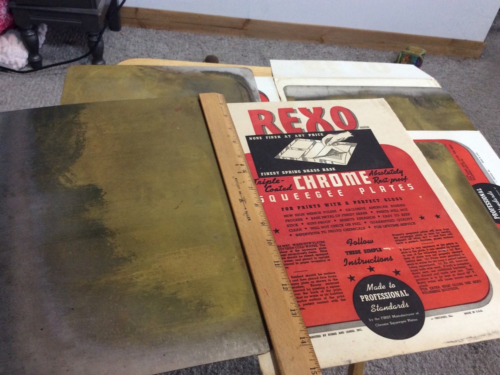 4 Vintage REXO Chrome Squeegee Plate Film Developing 10x14