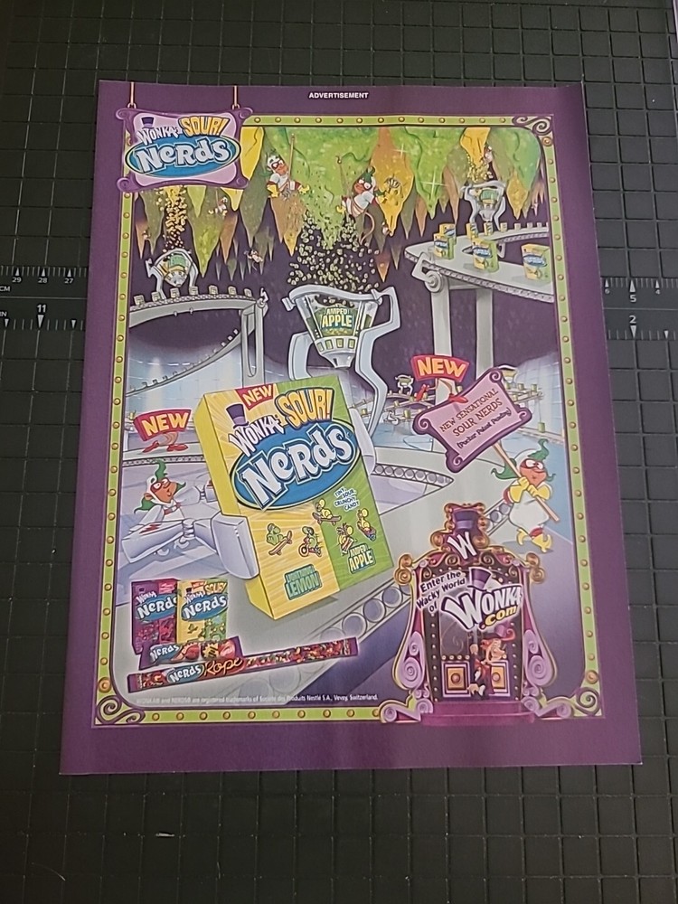 Wonka Sour! Nerds Candy  Print Ad 2006 8x11 Great To Frame