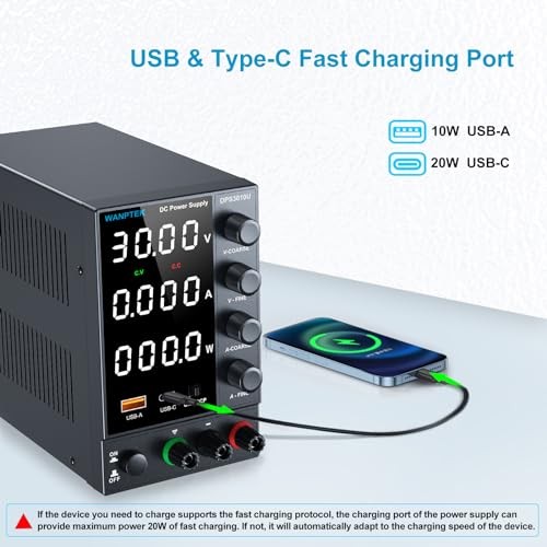 DC Power Supply Variable Adjustable Switching Regulated Bench Power 0-30V 0-10A