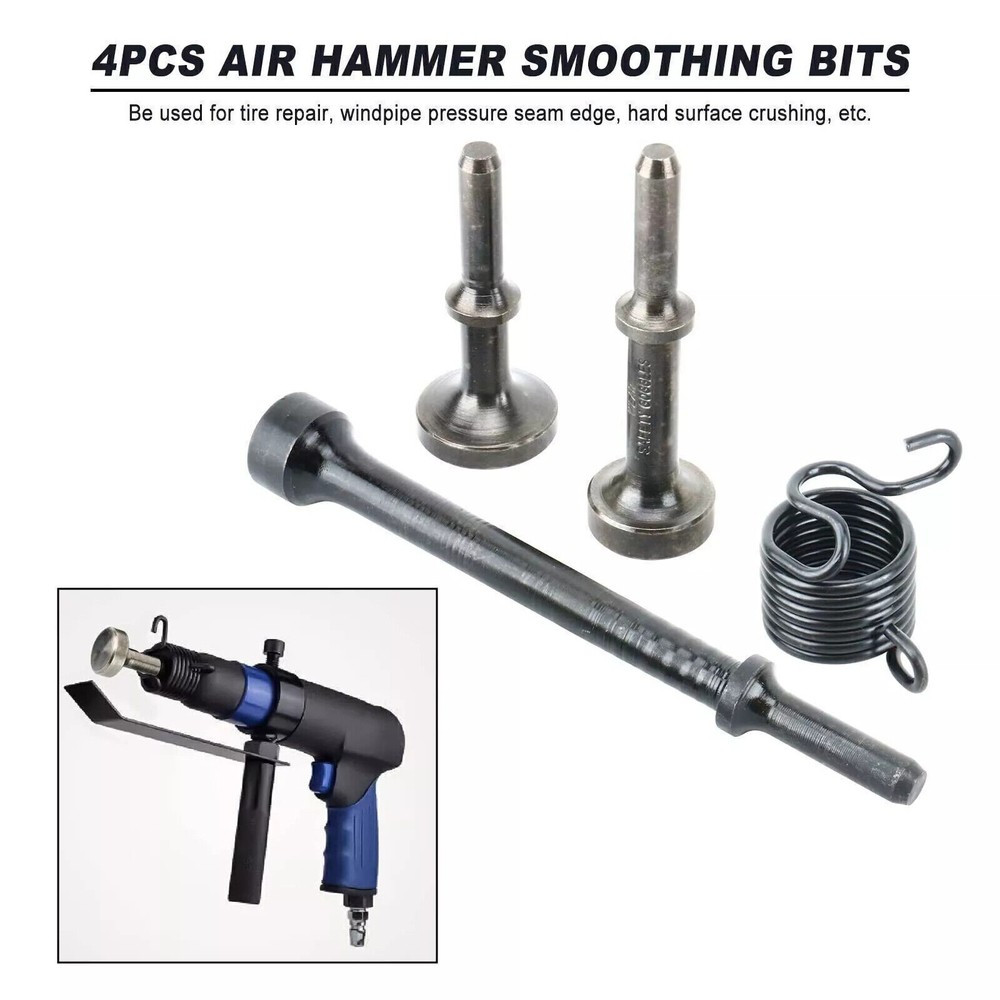 4-Pack Smoothing Pneumatic Air Hammer Bits Air Chisel Bits Tool Set with Spring
