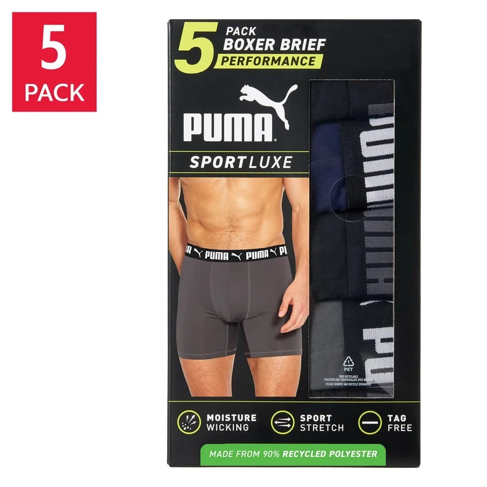 5 Pack Puma Men's Microfiber Boxer Brief ( SIZE L )