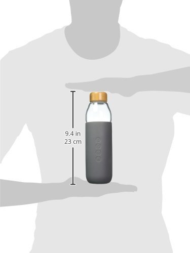 Full Circle Home Glass Water Bottle Grey