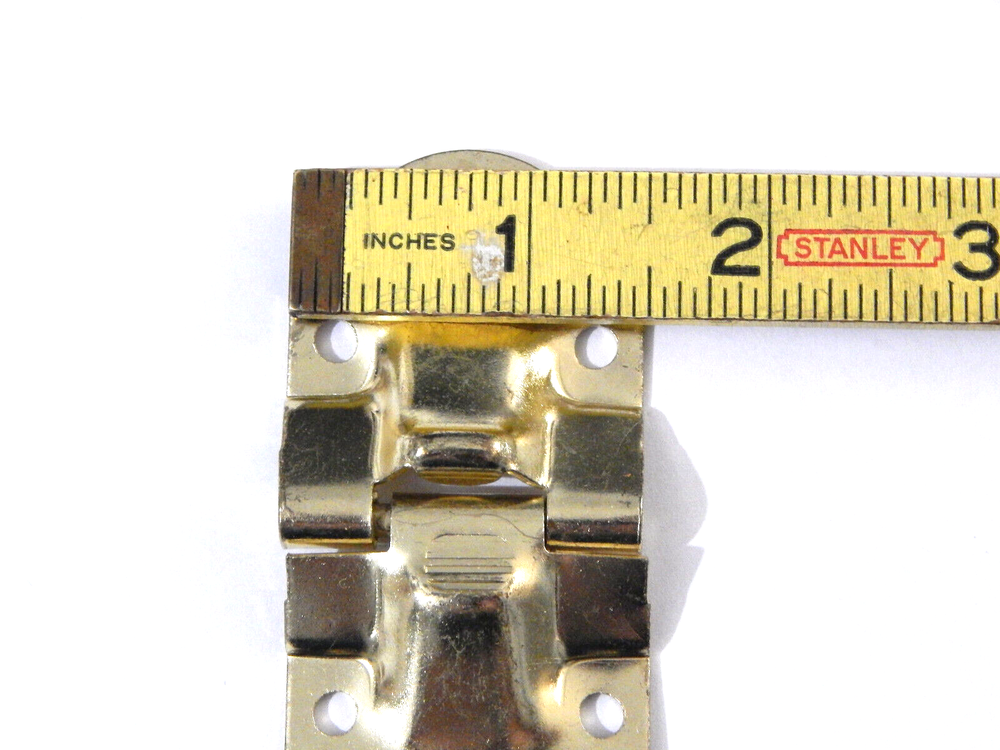 Antique Trunk Hinge With Built in Stop Brass Plated Pair