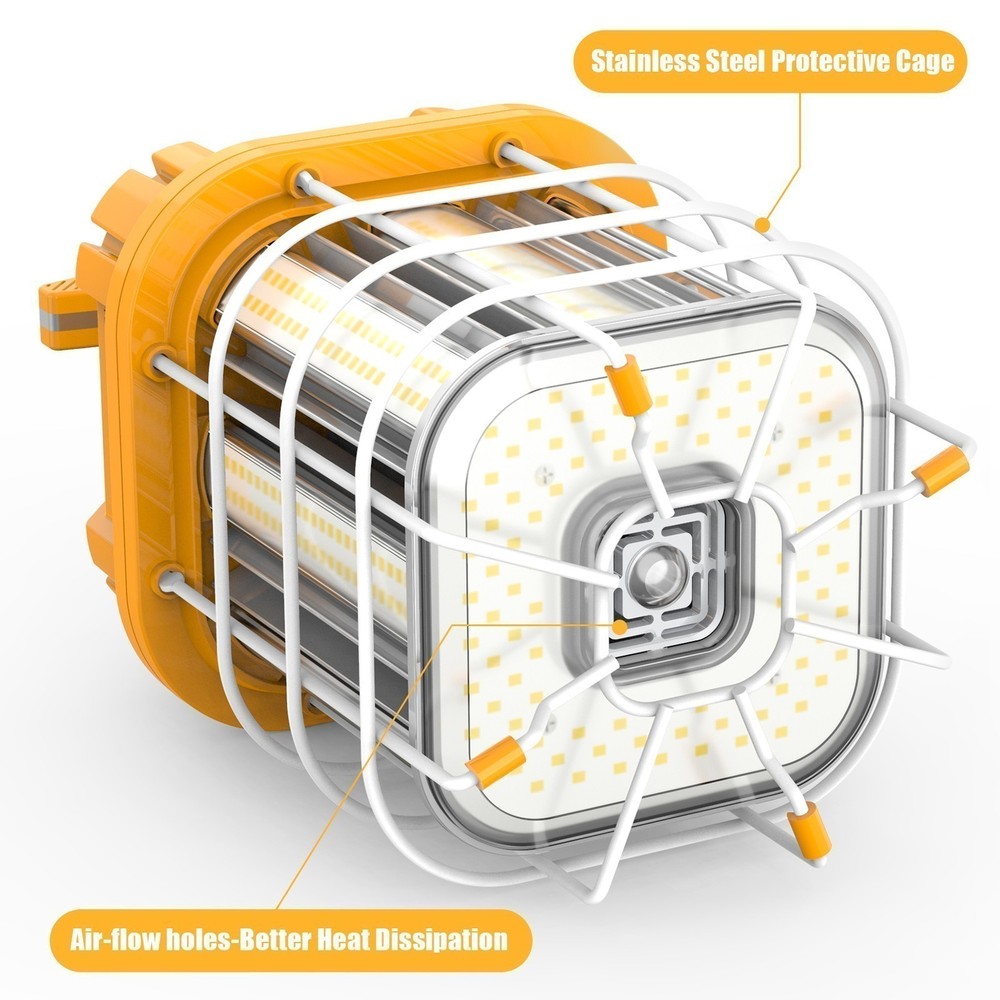 2Pack 80W LED Temporary Work Light Linkable Warehouse Construction Jobsite Lamp