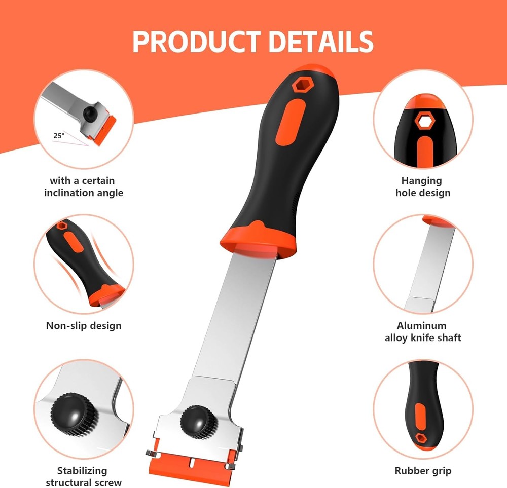 3 Pack Razor Blade Scraper Set, Includes 30 Plastic & 30 Metal Blades, Multi-Pur