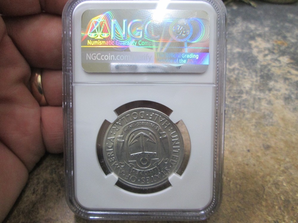 1936 RHODE ISLAND COMMORATIVE HALF DOLLAR I NGC UNCIRCULATED CONDITION CLEANED