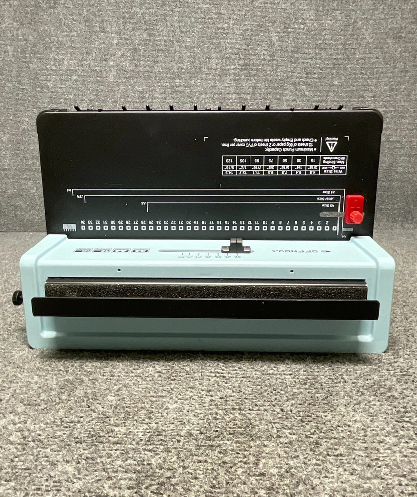 OFFNOVA Wire Binding Machine 📚 34 Square Punch Holes, Punches 12 Sheets, Binds