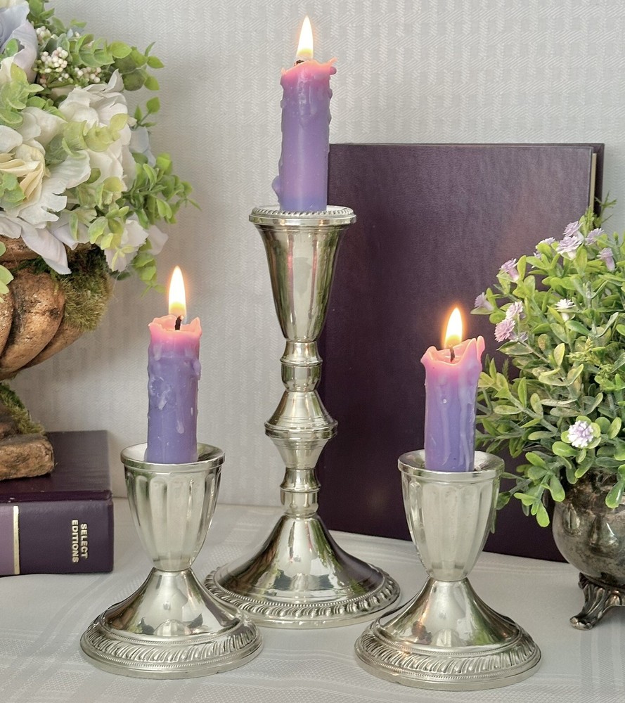 Candle Holders Sterling Silver Console Candlesticks Silver Dinner Candle Holders