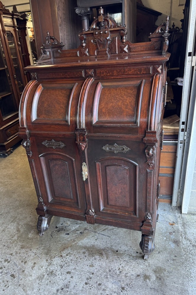 WALNUT AND BURL 3 HINGE WOOTON DESK