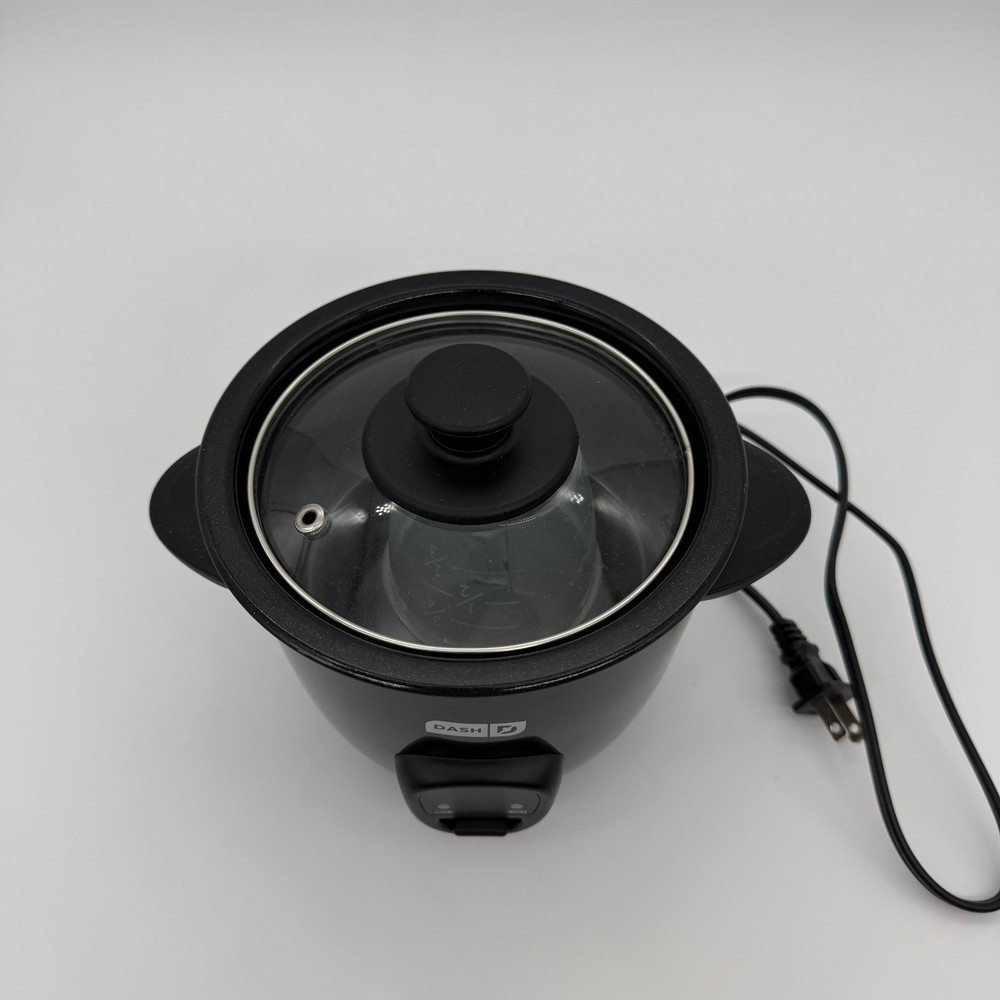 Dash Mini Rice Cooker Black 2 Cup Compact Cooker One-Touch Keep Warm