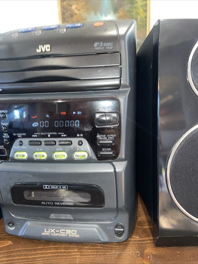 JVC UX-C30 Micro Component Stereo System Cd Player Cassette Tape Player Tested