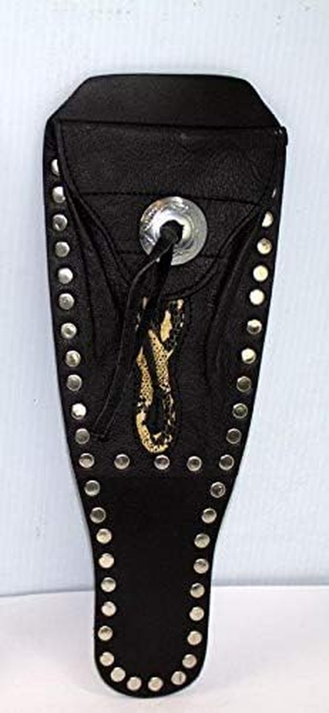 Motorcycle Black Leather Studded Tank Cover