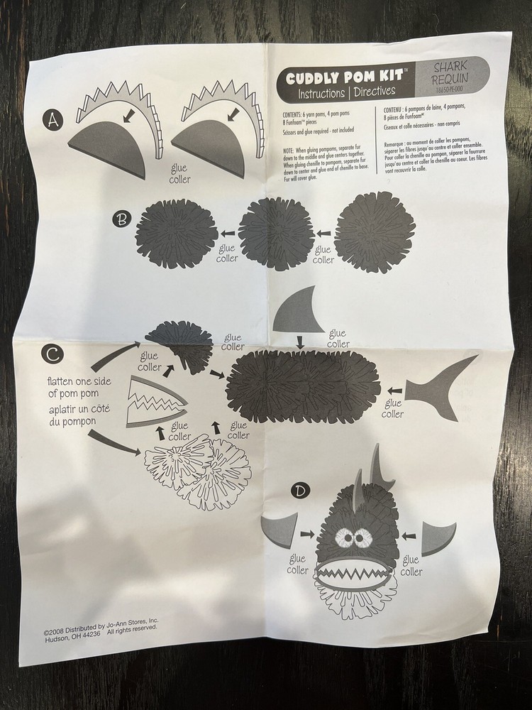 Shark Requin Cuddly Pom Kit