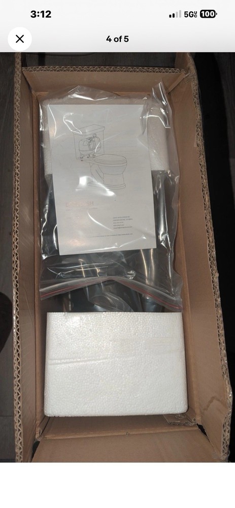 EcoFlush B8106S1.6 GPF (6 Lpf) Pressure Assisted Flush System Single Control ...