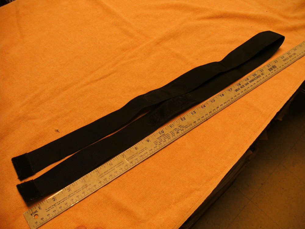 Black Nylon Hook & Loop Belt, Sleeping Bag Strap? Uses Unknown See Pictures