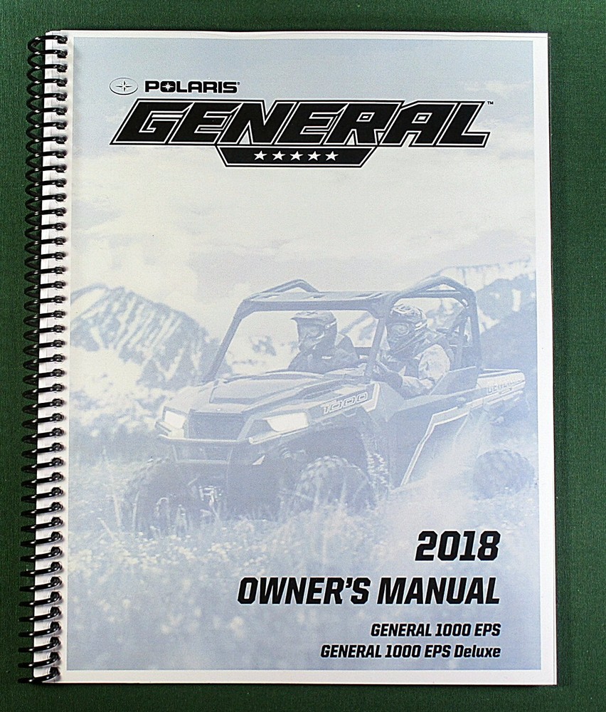 2018 Polaris General 1000 EPS Owner's Manual: Full Color & Protective Covers!