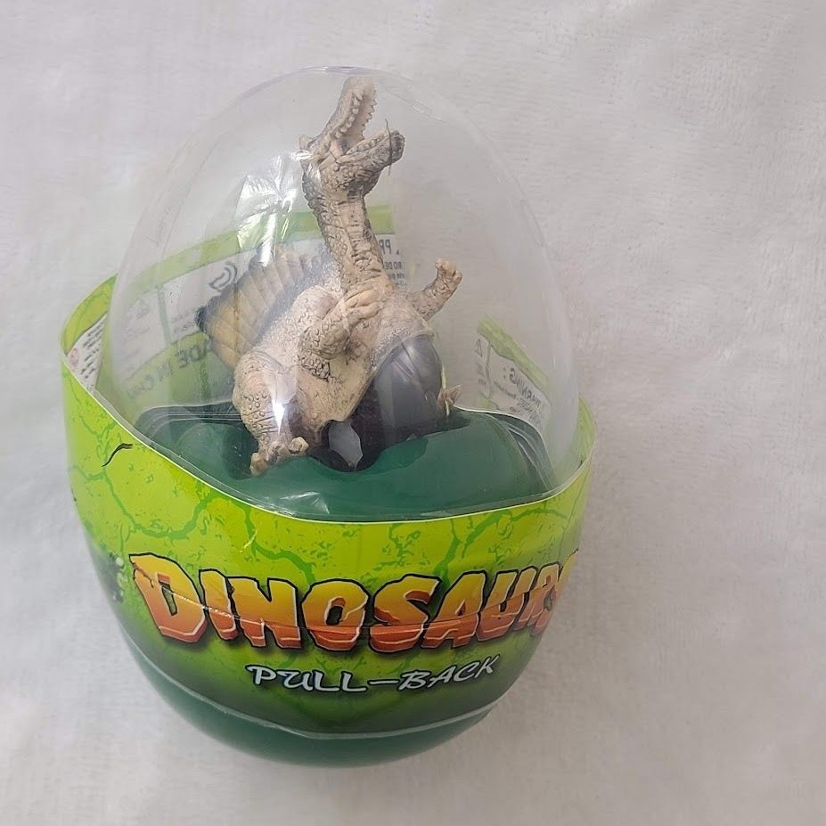 Dinosaur Pull Back Toy Car in Egg Container Dimetrodon Style Figure