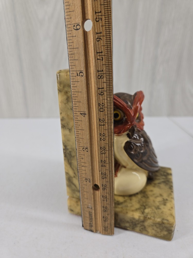 Vintage Owl Single Bookend Stone