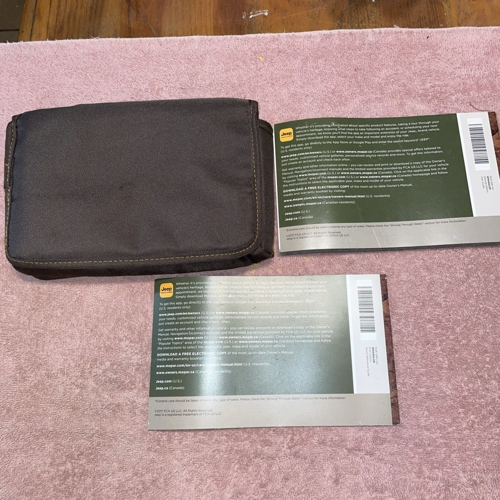 2018 Jeep Wrangler User Guide Canvas Pouch Quick Reference Guide