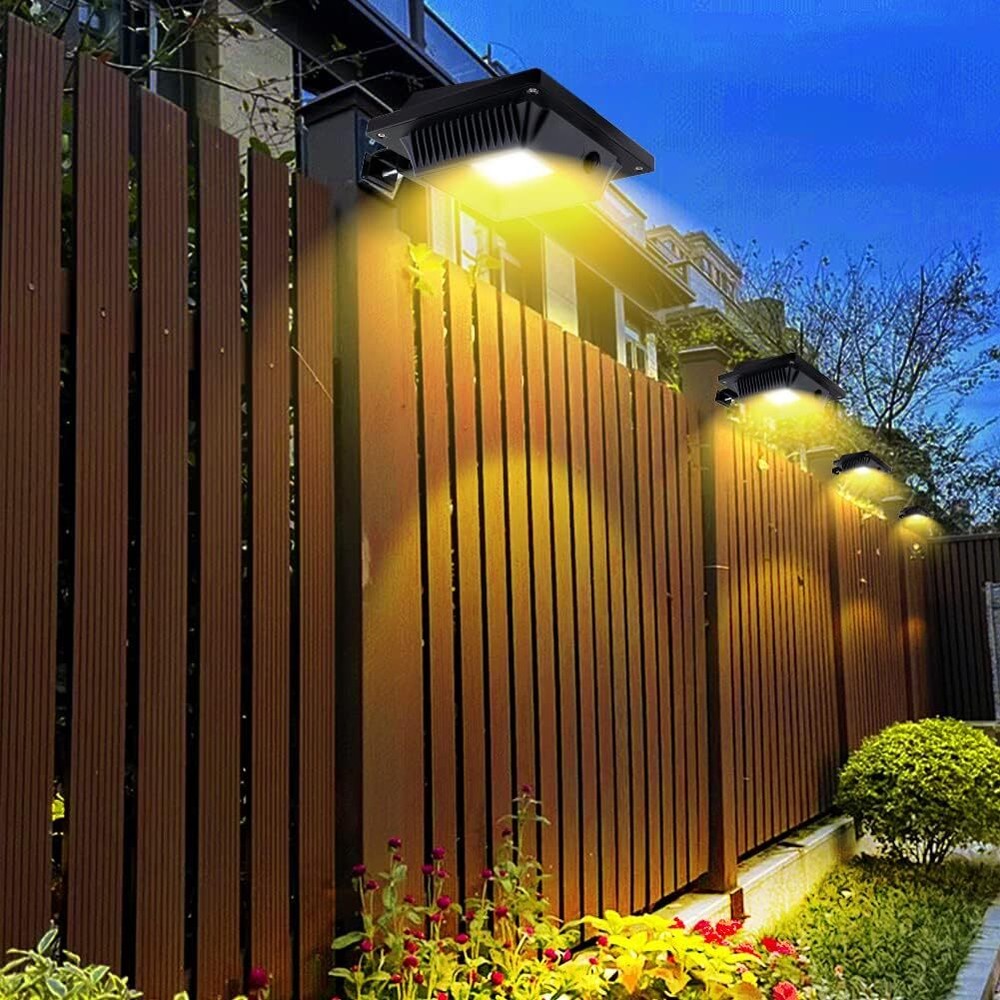 4Pcs 40LEDs Solar Light Sensor Lights for Gutter Fence Pathway Security Lamps