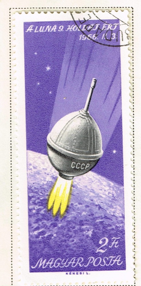 Hungary Soviet Spacecraft Luna 9 soft Moon landing stamp 1965