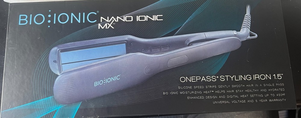 Bio Ionic Onepass Nanoionic MX Flat Iron Straightener 1.5" 6740