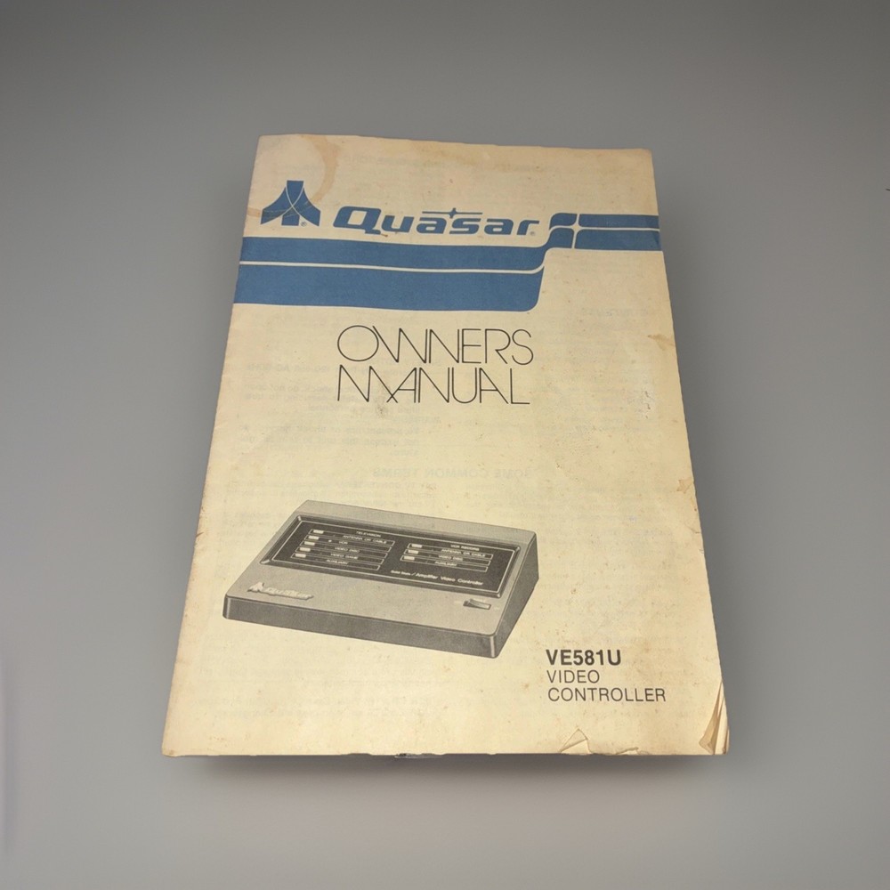 VTG Quasar Solid State Amplifier Video Controller Center  VE581UN Manual