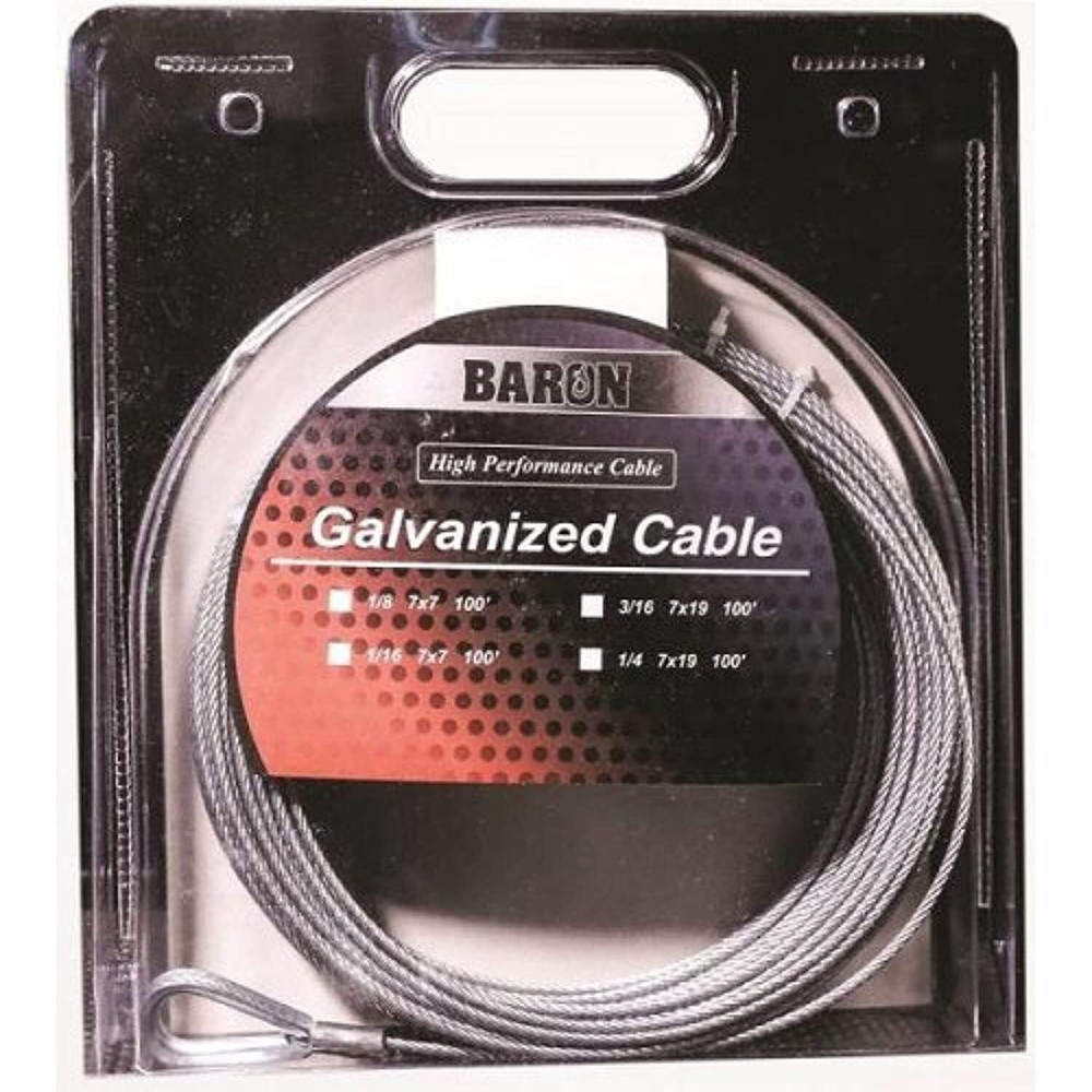 50' Precut Cable 1/8 7X7