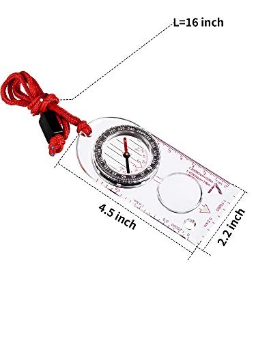 Gejoy 6-Pack Orienteering Compasses for Hiking, Camping & Navigation