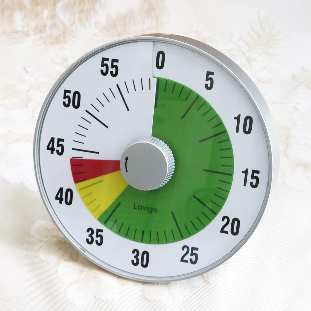 Lavigo Kitchen Timer, Countdown Visual Analog Timer, Quiet Counting, Low Loud